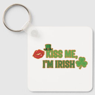 Funny Kiss Me I'm Irish St. Patrick's Day Party Keychain