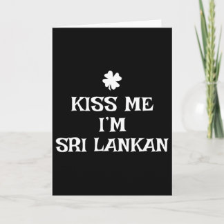 Funny Kiss Me I'm Sri Lankan St. Patrick's Day Lan Card