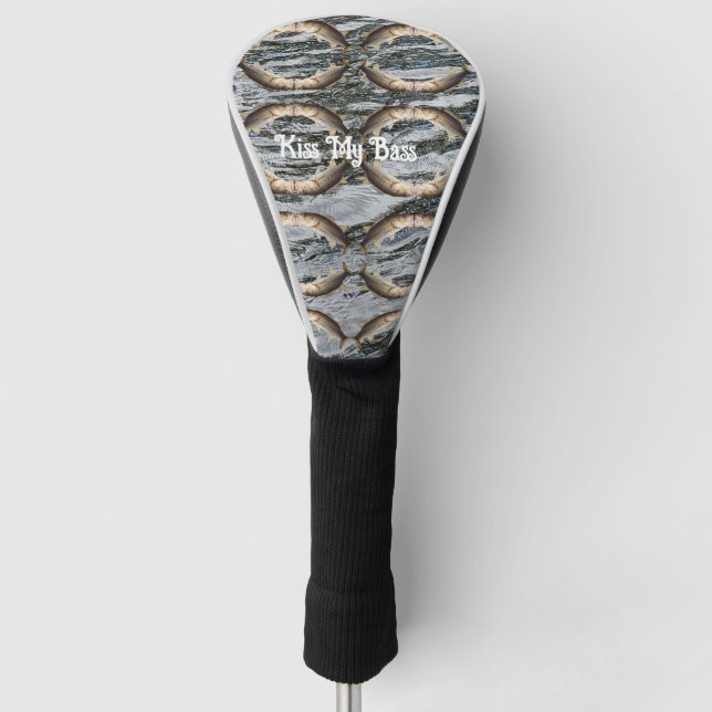 Funny Kiss My Bass Kissing Fish Golf Head Cover (Front)