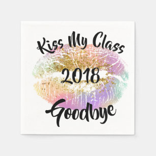 Funny Kiss My Class Goodbye Lips Napkin