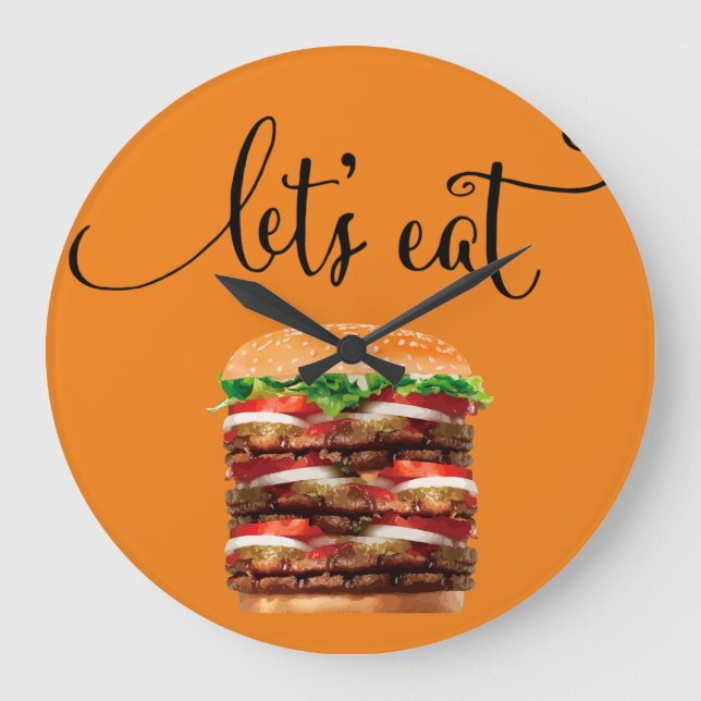 Funny Kitchen Hamburger Wall Clocks (Front)