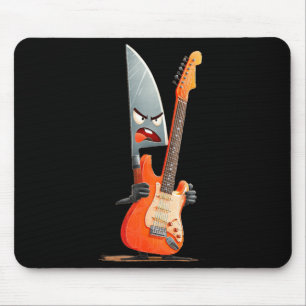 Funny Kitchen Knife with Electric Guitar Costume Mouse Pad