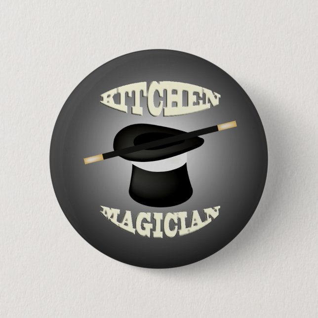 Funny Kitchen Magician Button (Front)