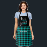 Funny Kitchen Pun Take Whisk Teal Green Plaid Apron<br><div class="desc">Funny and cool apron to make cooking more fun. Personalized gift for family and friends who love cooking,  baking and trying new recipe in the kitchen. Customize the wording to fit your occasion. You can use the Design Tool to further change the font type,  font colour and font size.</div>