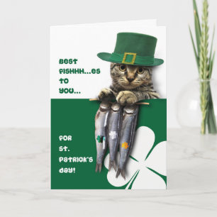 Funny Kitten St. Patrick's Day Cartes de voeux