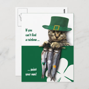 Funny Kitten St. Patrick's Day Custom Postcard