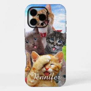 Funny kittens in green field.                      iPhone 16 pro max case