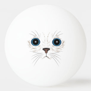 Funny kitty face ping pong ball