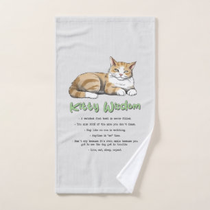 Funny Kitty Wisdom Bath Towel Set