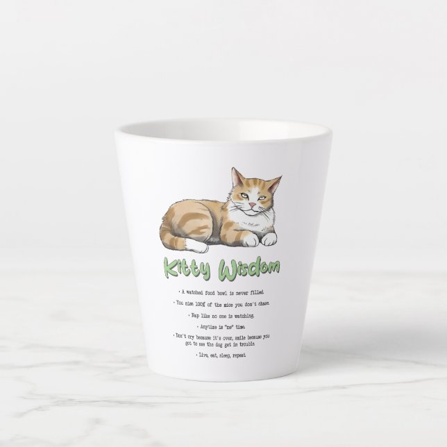 Funny Kitty Wisdom Latte Mug (Front)