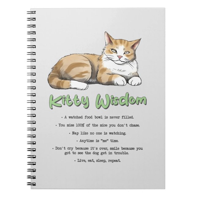 Funny Kitty Wisdom Notebook (Front)