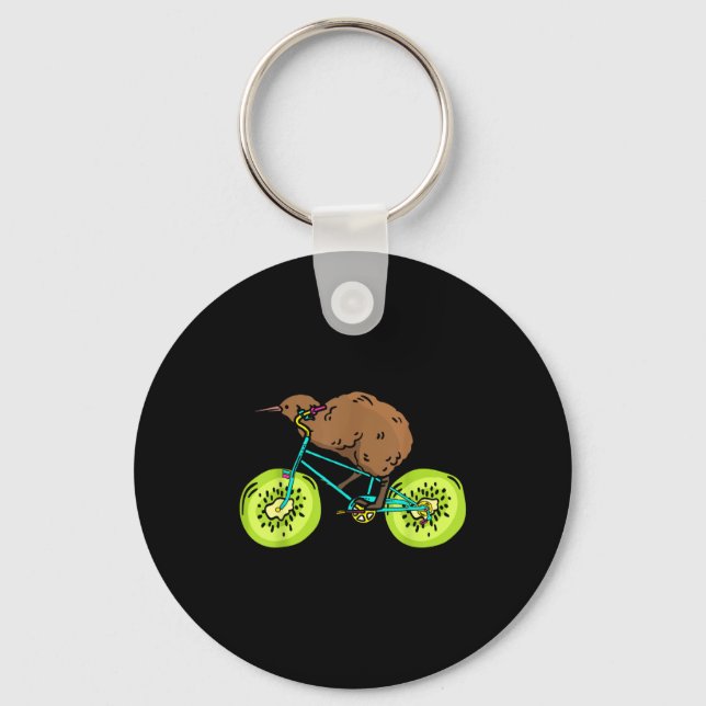 Funny Kiwi Biker Cycling Gift New Zealand  Keychain (Front)