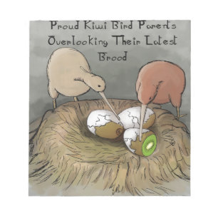 Funny Kiwi Birds Tending Their Fruit Notepad