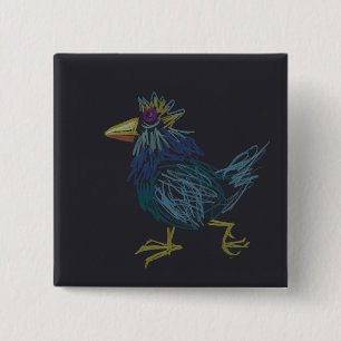 Funny Kiwi Chinese Rooster Year Birthday Button