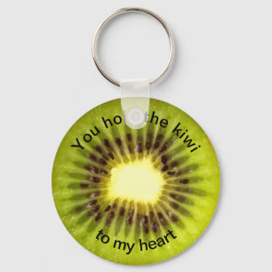 Funny Kiwi Food Pun Message Keychain
