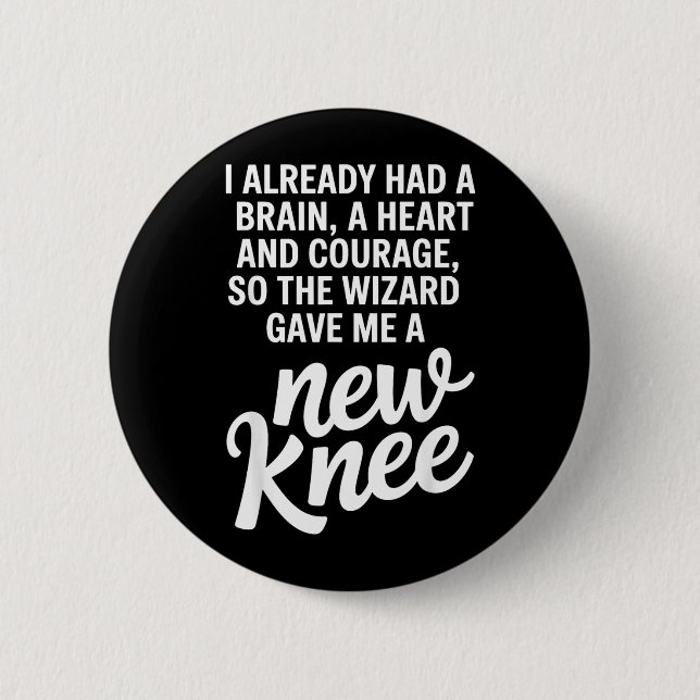 Funny Knee Surgery Art For Men Women Bionic Knee 2 Inch Round Button (Front)