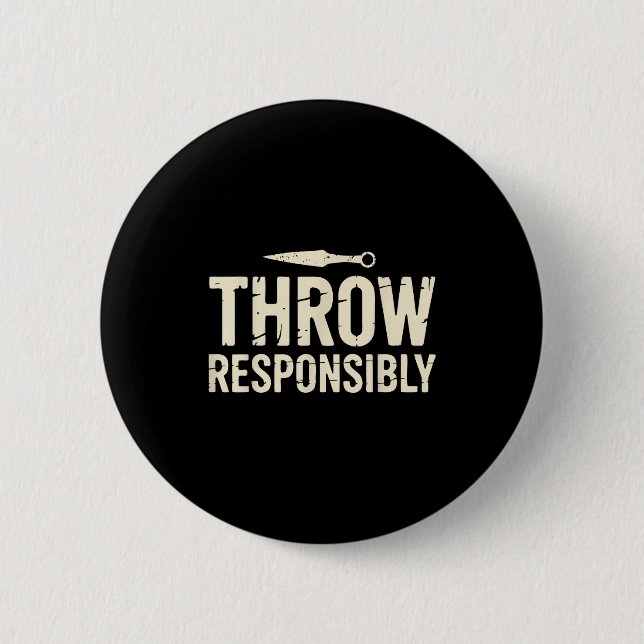 Funny Knife Throwing  2 Inch Round Button (Front)
