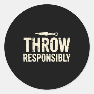 Funny Knife Throwing  Classic Round Sticker
