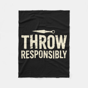 Funny Knife Throwing Fleece Blanket