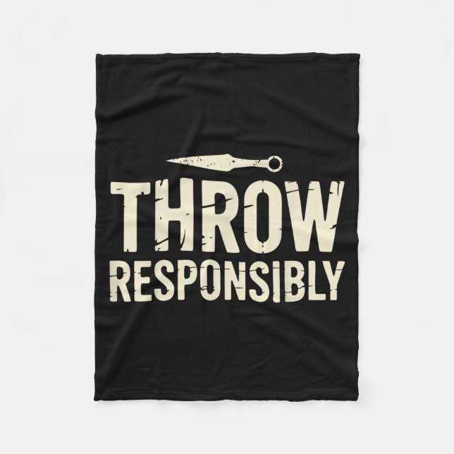 Funny Knife Throwing  Fleece Blanket (Front)