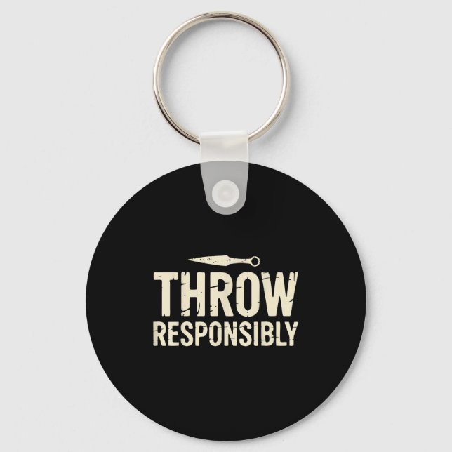 Funny Knife Throwing  Keychain (Front)