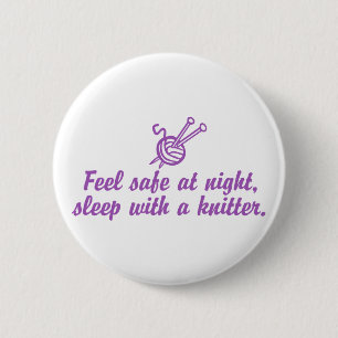 Funny Knitting 2 Inch Round Button