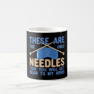 Funny Knitting Anti Vaccine Humour Knitting Needle Coffee Mug