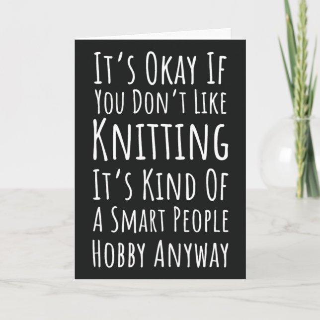 Funny Knitting Cards Crochet Humour Knitter Craft (Front)