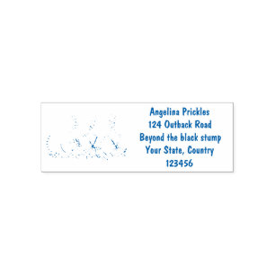 Funny knitting chickens cartoon illustration self-inking stamp