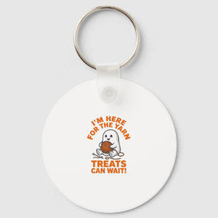 Funny Knitting Ghost Vintage Engraving Design_1 Keychain