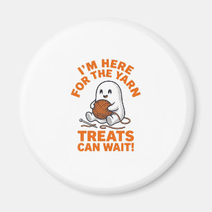 Funny Knitting Ghost Vintage Engraving Design_1 Magnet