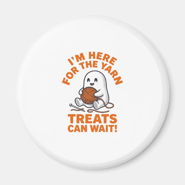 Funny Knitting Ghost Vintage Engraving Design_1 Magnet (Front)