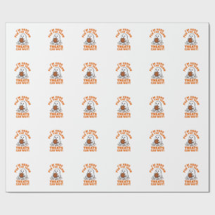 Funny Knitting Ghost Vintage Engraving Design_1 Wrapping Paper