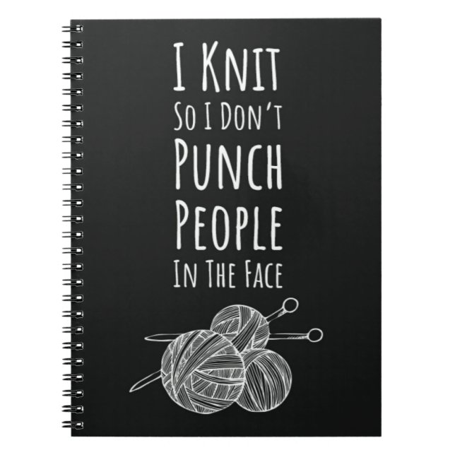 Funny Knitting Gifts Minimalist Knitter Humour  Notebook (Front)