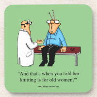 Funny Knitting Humour Coaster Set Gift