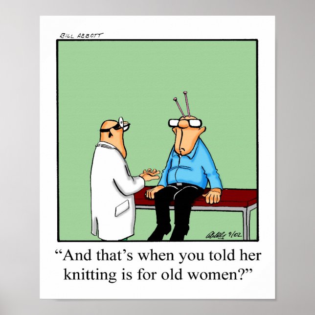 Funny Knitting Humour Poster Gifft (Front)