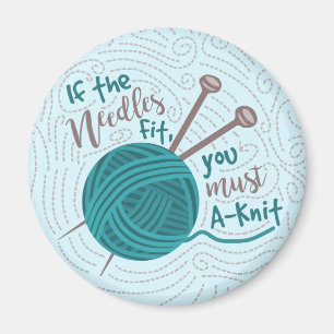 Funny Knitting Knitter Humour Needles Yarn Magnet