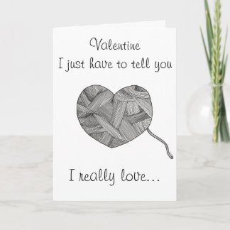 Funny knitting Lover's Valentine Holiday Card