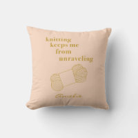 Funny Knitting Quote Blush Gold Personalized