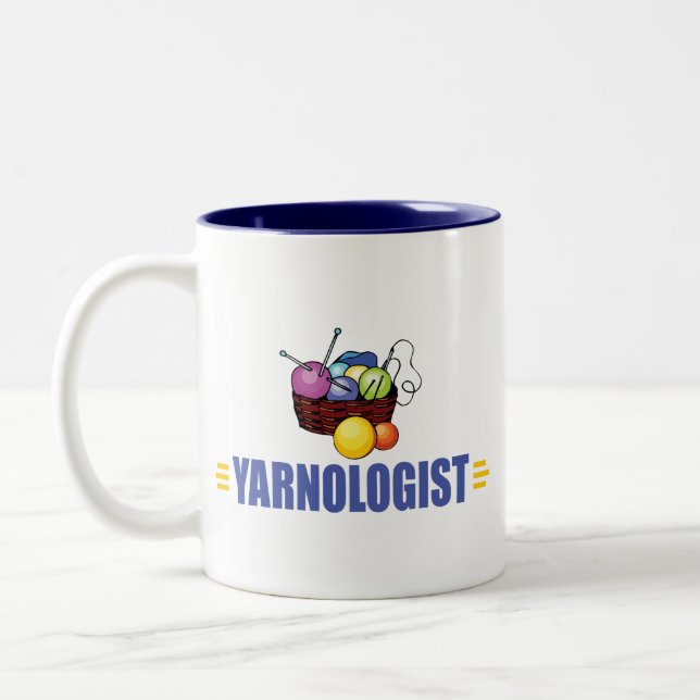 Funny Knitting Two-Tone Coffee Mug (Left)