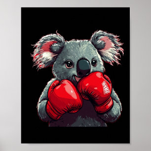 Funny Koala Bear In The Ring With Boxing Gloves Co Poster