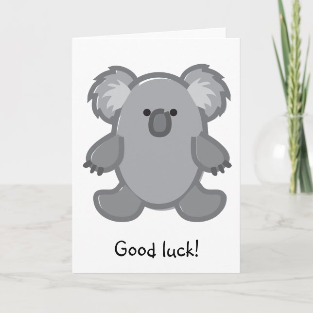 Funny Koala on White Card (Front)