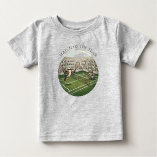Funny Kookaburra vs Koala Tennis Match Art Baby T-Shirt