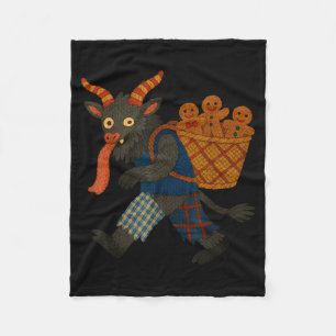 Funny Krampus Gingerbread Yarn Art Creepy Holiday  Fleece Blanket
