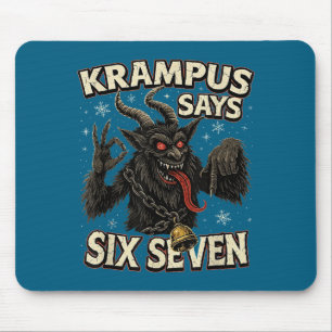 Funny Krampus Says Six Seven 6 7 Meme Christmas Ho Mouse Pad