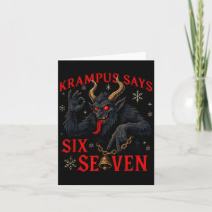 Funny Krampus Says Six Seven 6 7 Meme Christmas Xm Card