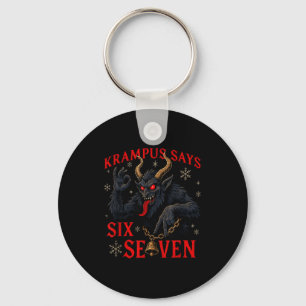 Funny Krampus Says Six Seven 6 7 Meme Christmas Xm Keychain