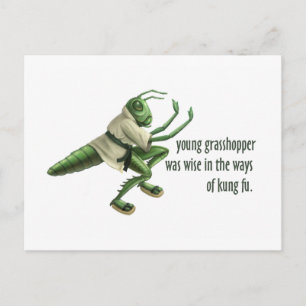 Funny Kung Fu Grasshopper Postcard
