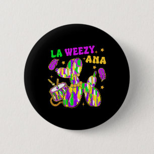 Funny La Weezy Ana Mardi Gras Carnival Cake Walk M 2 Inch Round Button