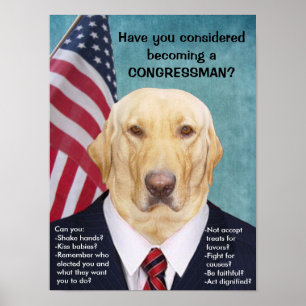 Funny Lab Congressman Poster